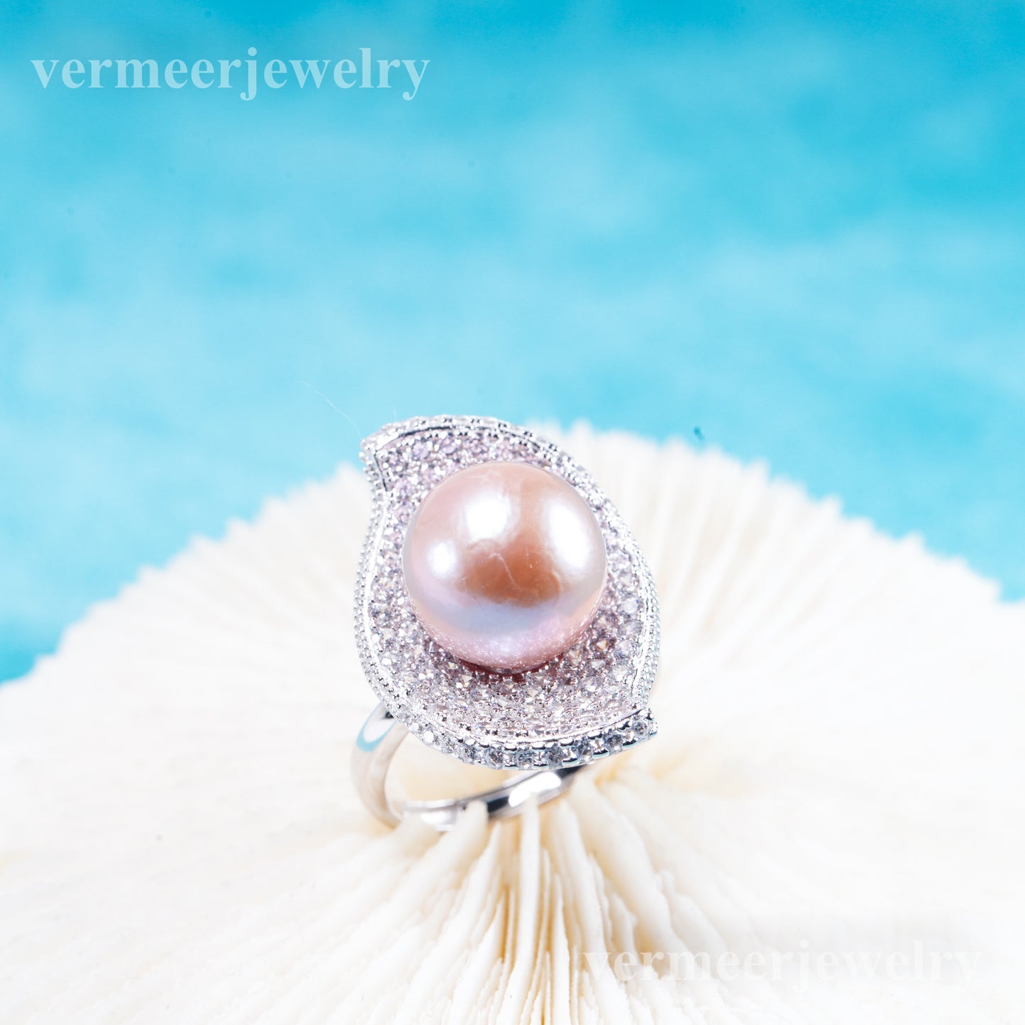re011110 DIY 9-11mm Natural Freshwater pearl Ring accessory 925 sterling silver Adjustable size engagement ring for women