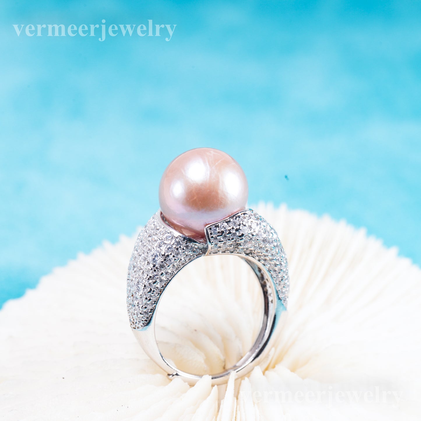 re011112 DIY 9-11mm Natural Freshwater pearl Ring accessory 925 sterling silver Adjustable size engagement ring for women