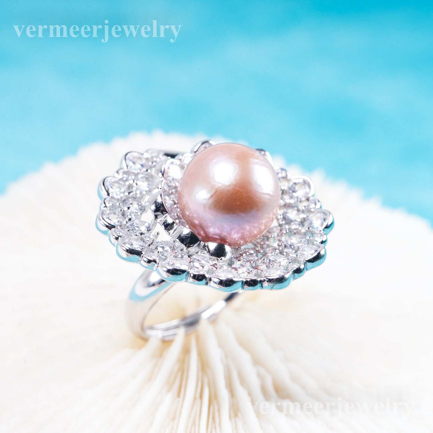 re011113 DIY 9-11mm Natural Freshwater pearl Ring accessory 925 sterling silver Adjustable size engagement ring for women