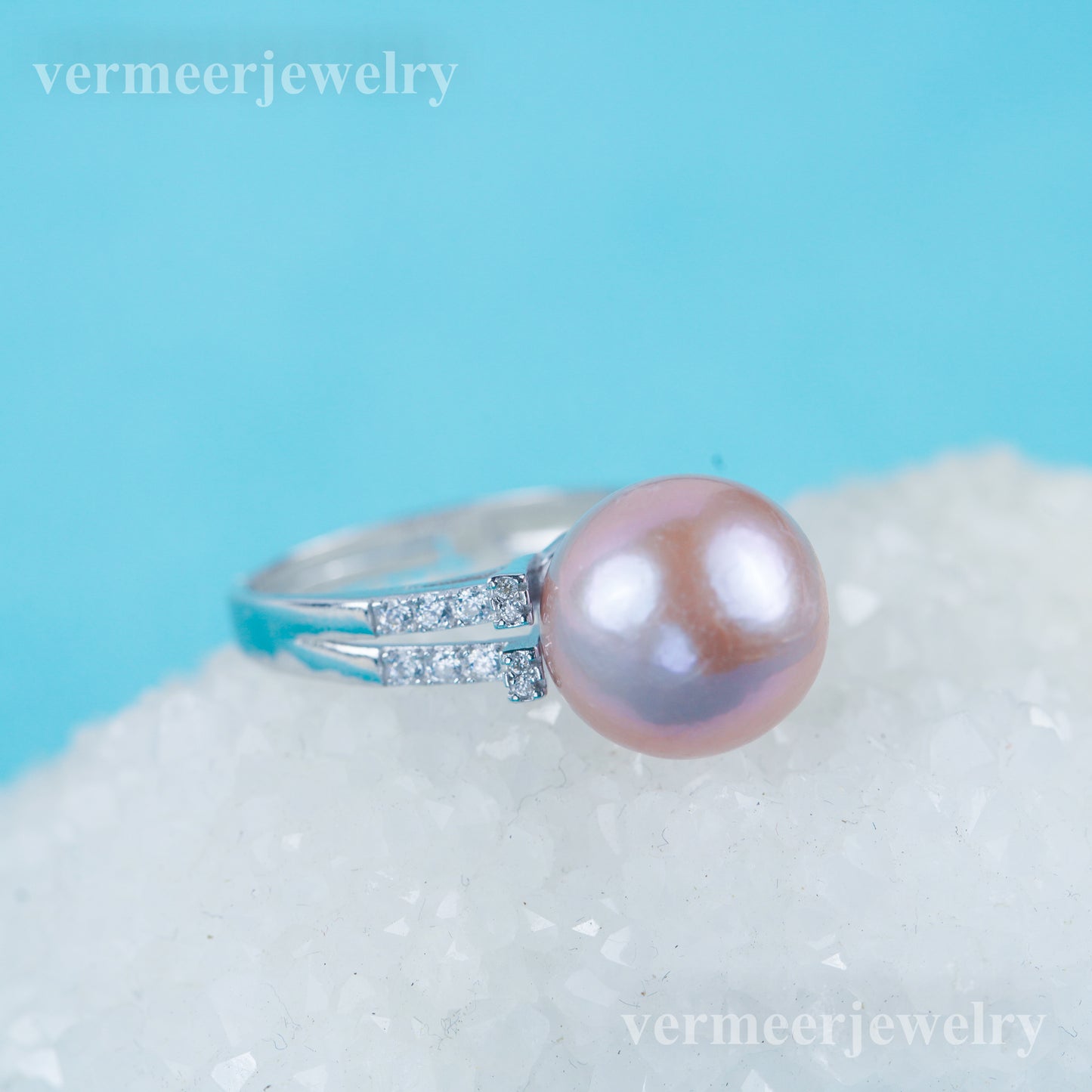 re030973 DIY 9-11mm Natural Freshwater pearl Ring accessory 925 sterling silver Adjustable size engagement ring for women