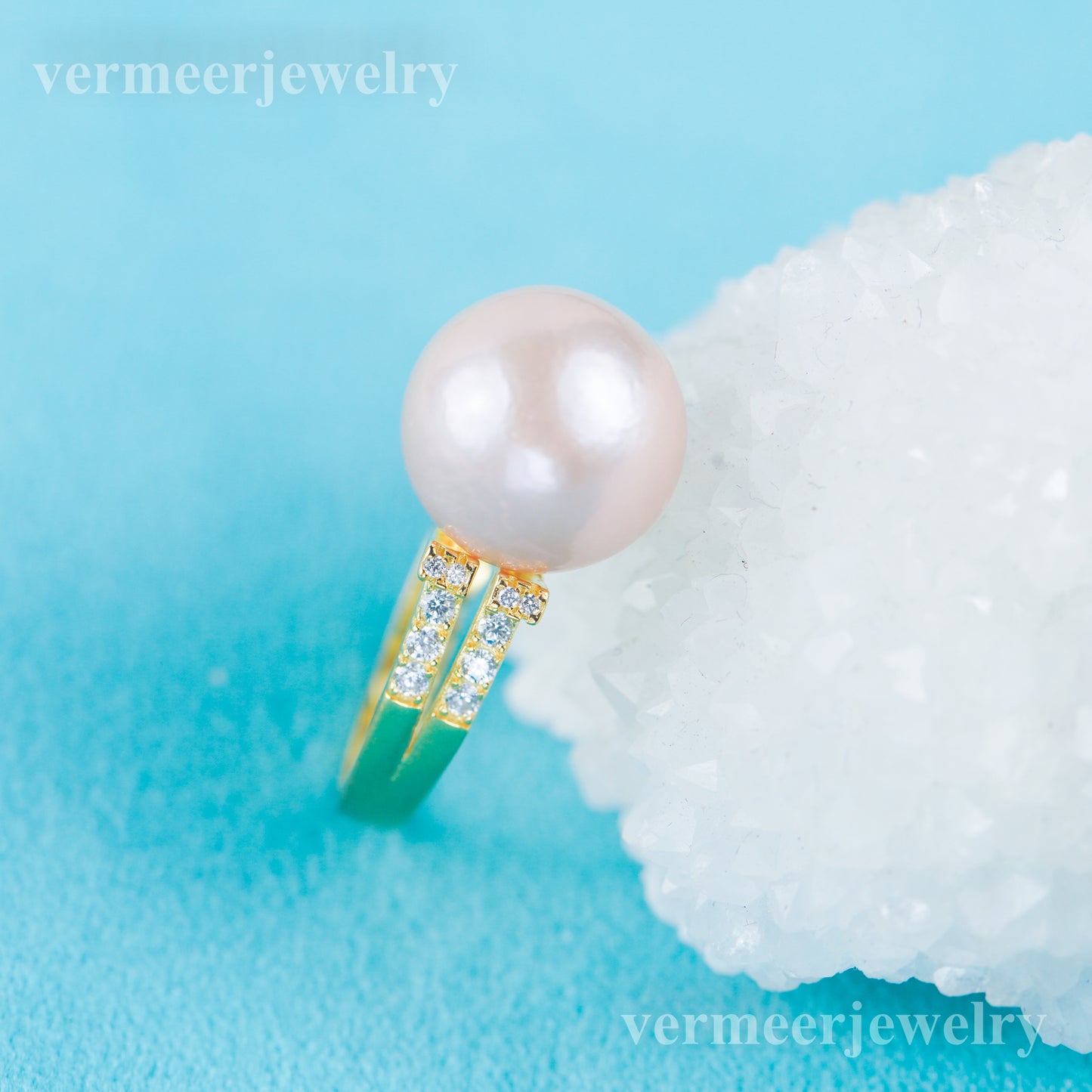 re030973 DIY 9-11mm Natural Freshwater pearl Ring accessory 925 sterling silver Adjustable size engagement ring for women