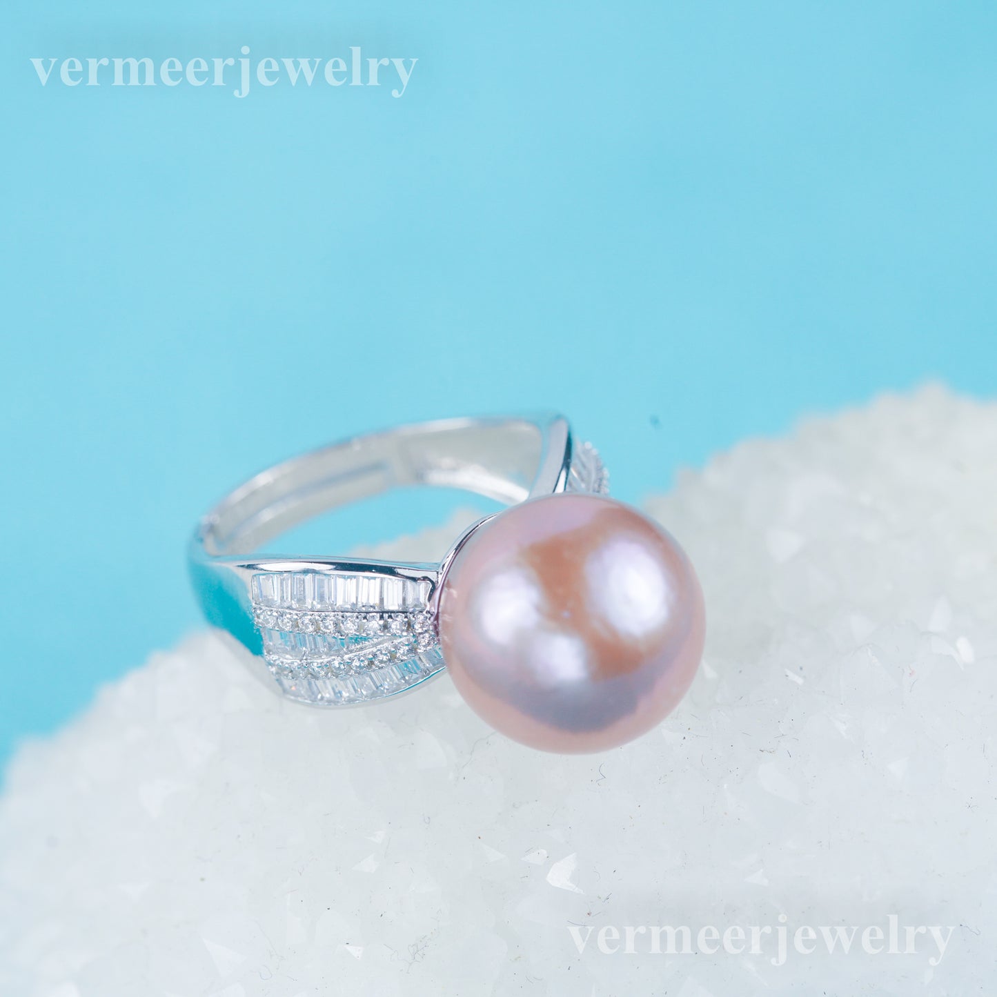 re030977 DIY 9-11mm Natural Freshwater pearl Ring accessory 925 sterling silver Adjustable size engagement ring for women