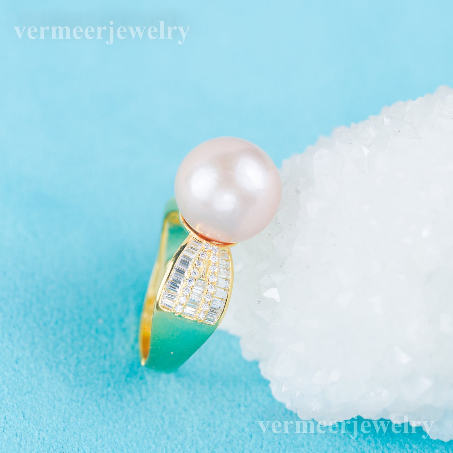 re030977 DIY 9-11mm Natural Freshwater pearl Ring accessory 925 sterling silver Adjustable size engagement ring for women