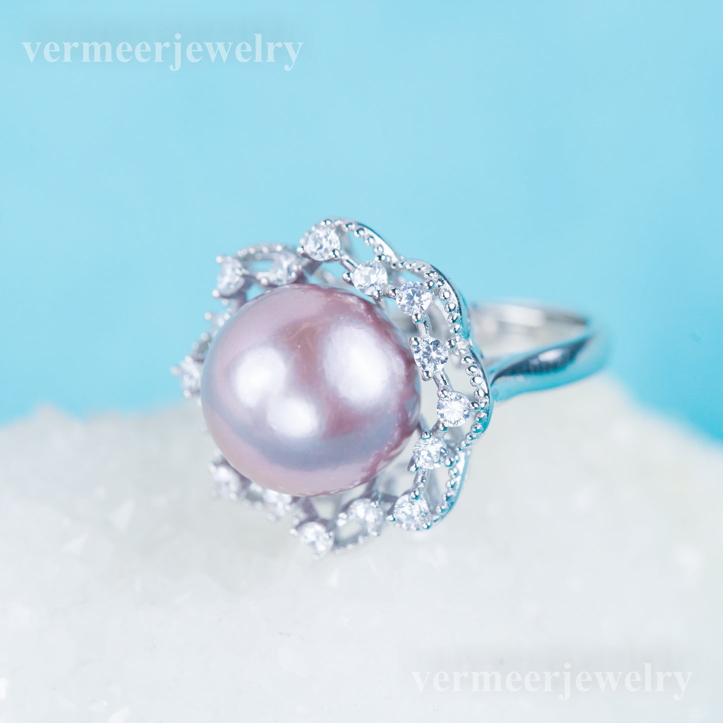 re030978 DIY 9-11mm Natural Freshwater pearl Ring accessory 925 sterling silver Adjustable size engagement ring for women