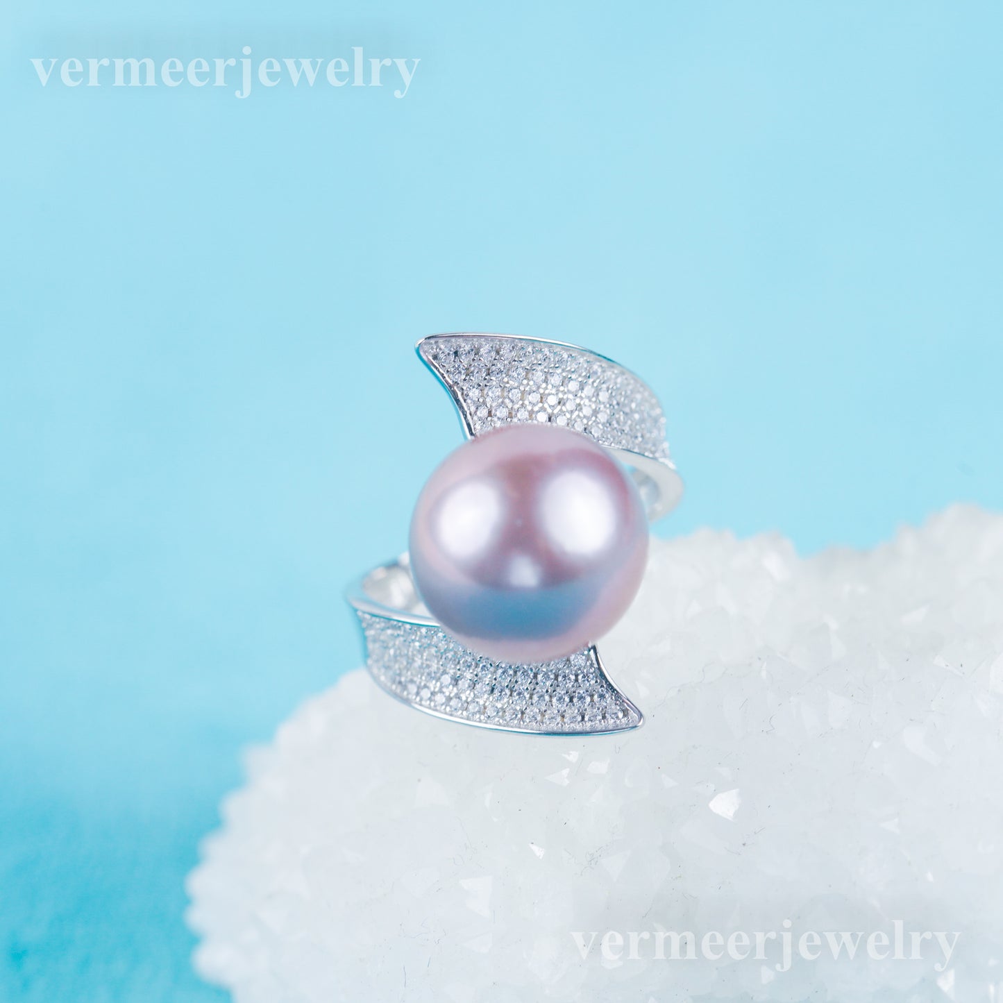 re030979 DIY 9-11mm Natural Freshwater pearl Ring accessory 925 sterling silver Adjustable size engagement ring for women