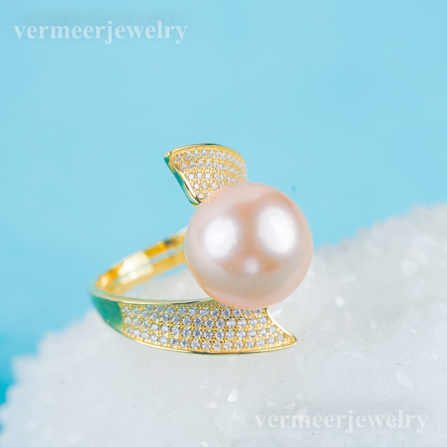 re030979 DIY 9-11mm Natural Freshwater pearl Ring accessory 925 sterling silver Adjustable size engagement ring for women