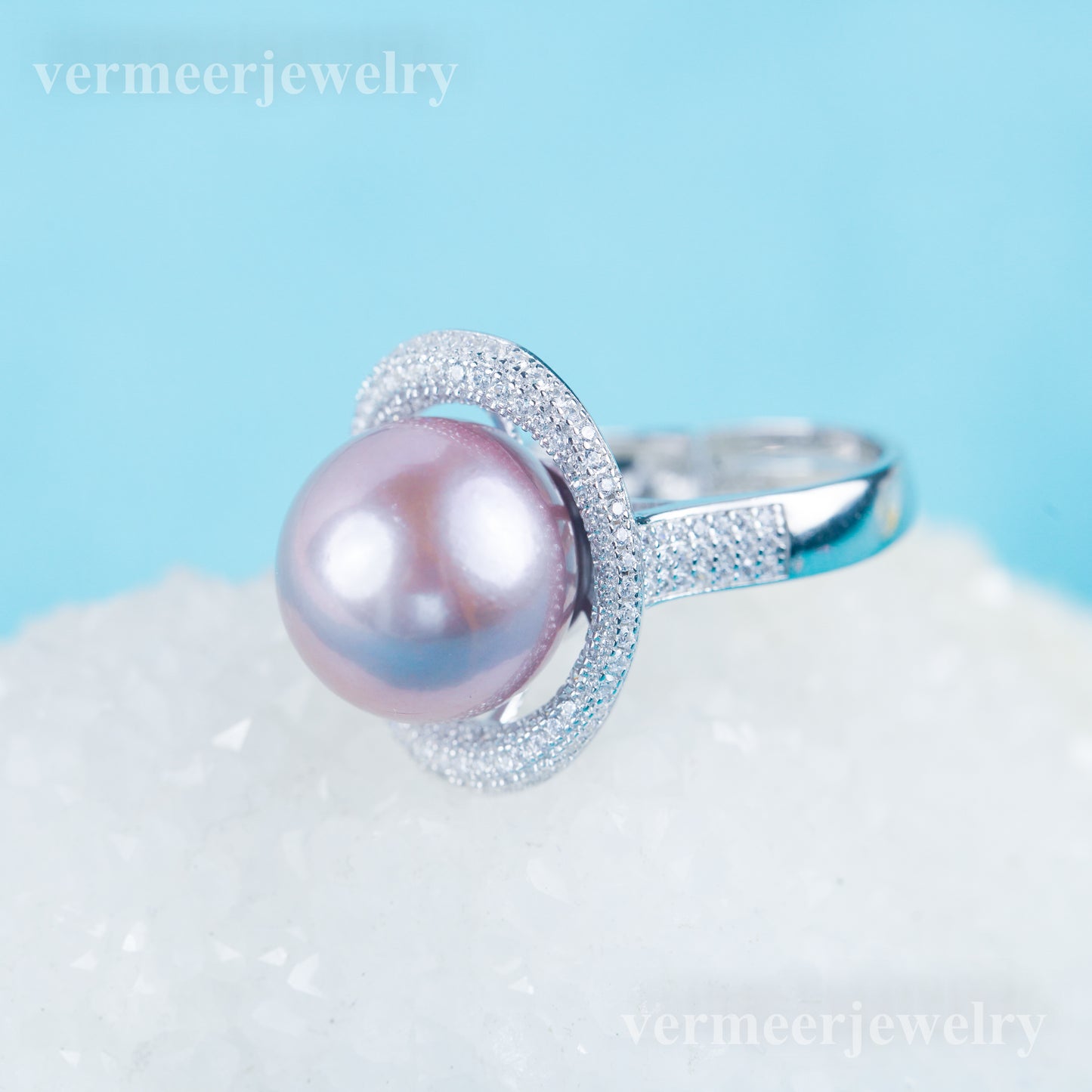 re030980 DIY 9-11mm Natural Freshwater pearl Ring accessory 925 sterling silver Adjustable size engagement ring for women