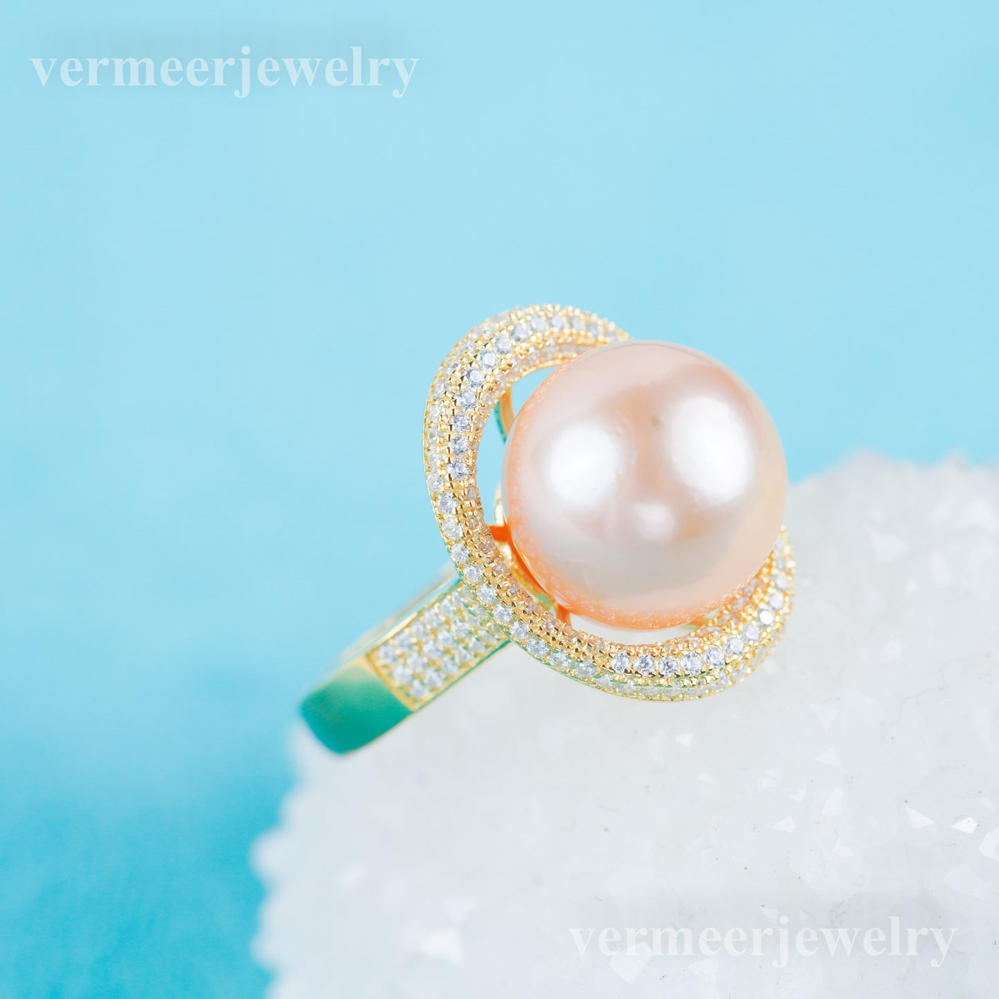 re030980 DIY 9-11mm Natural Freshwater pearl Ring accessory 925 sterling silver Adjustable size engagement ring for women