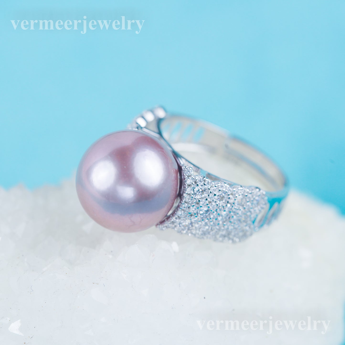 re030981 DIY 9-11mm Natural Freshwater pearl Ring accessory 925 sterling silver Adjustable size engagement ring for women