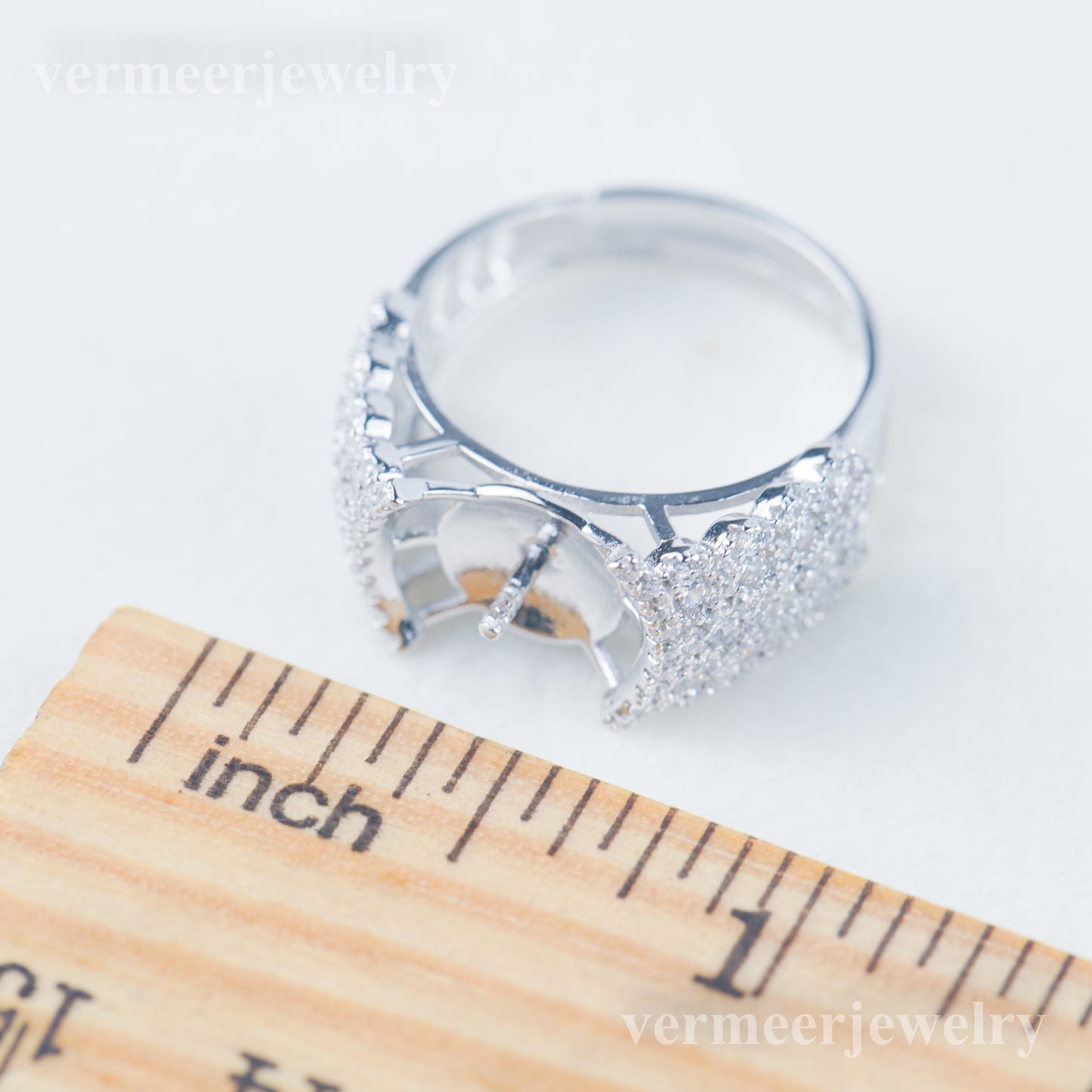 re030981 DIY 9-11mm Natural Freshwater pearl Ring accessory 925 sterling silver Adjustable size engagement ring for women