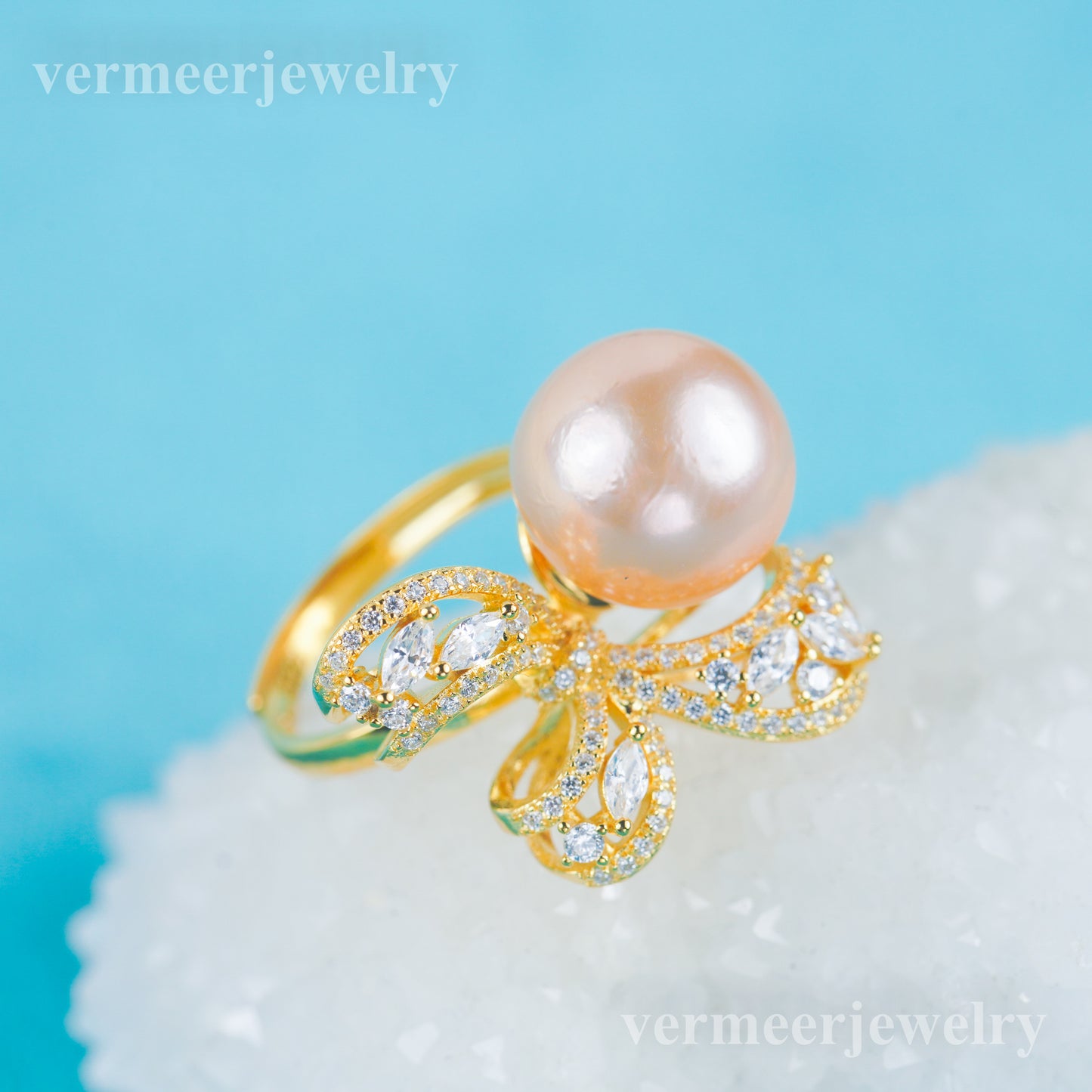 re030982 DIY 9-11mm Natural Freshwater pearl Ring accessory 925 sterling silver Adjustable size engagement ring for women
