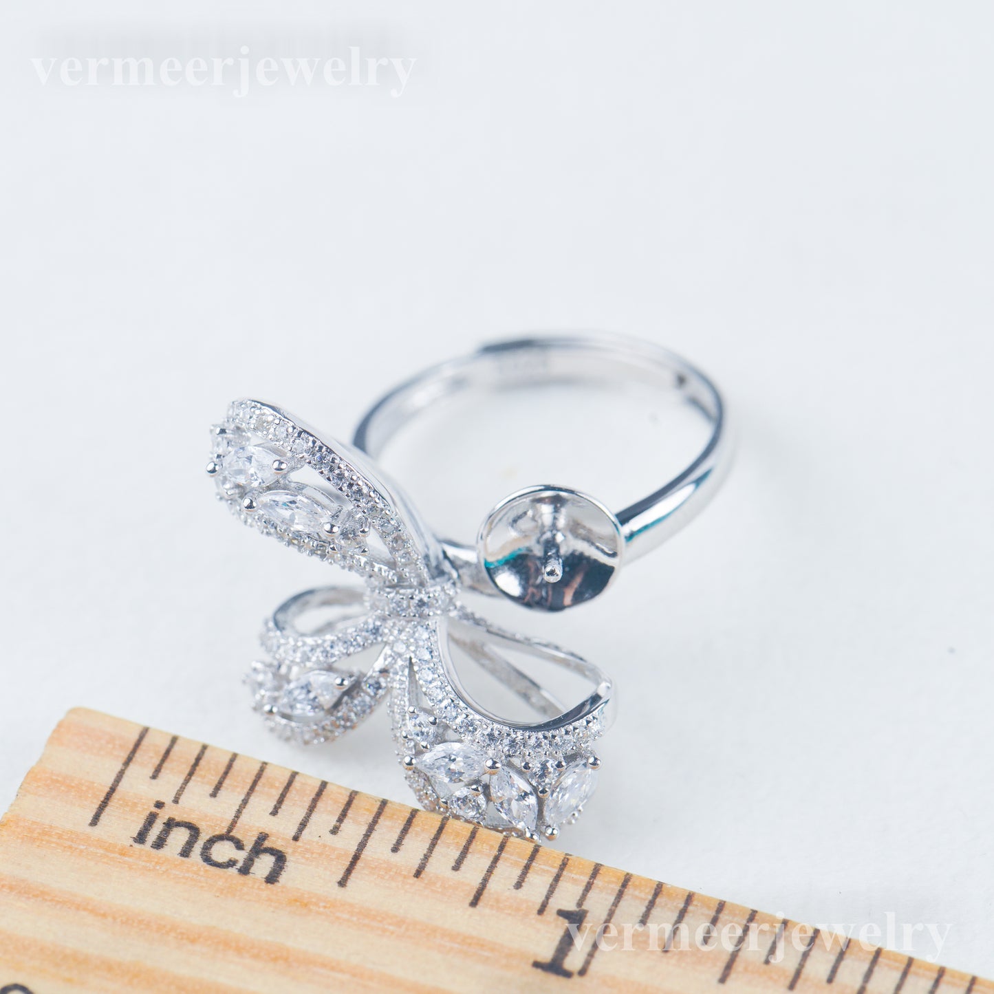 re030982 DIY 9-11mm Natural Freshwater pearl Ring accessory 925 sterling silver Adjustable size engagement ring for women