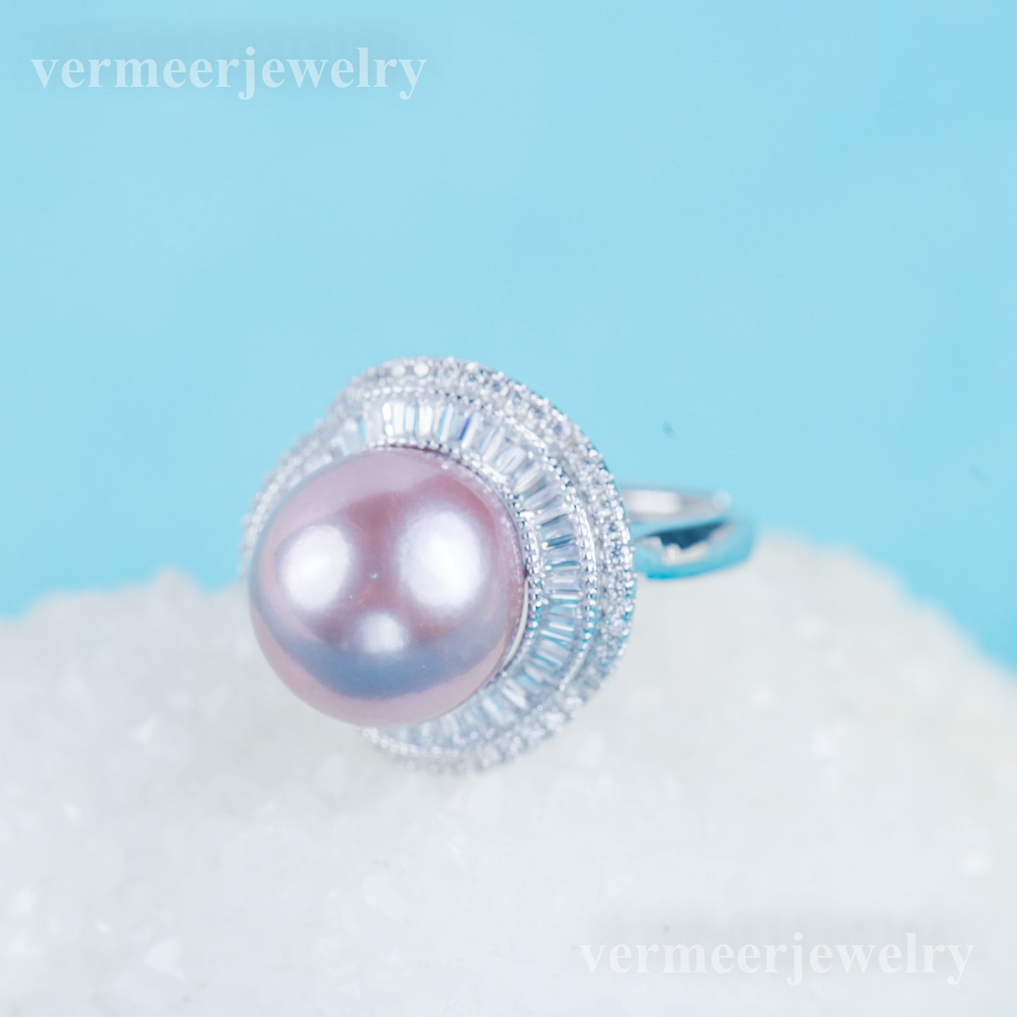 re030983 DIY 9-11mm Natural Freshwater pearl Ring accessory 925 sterling silver Adjustable size engagement ring for women