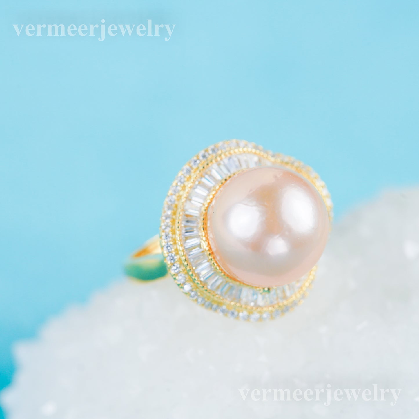 re030983 DIY 9-11mm Natural Freshwater pearl Ring accessory 925 sterling silver Adjustable size engagement ring for women