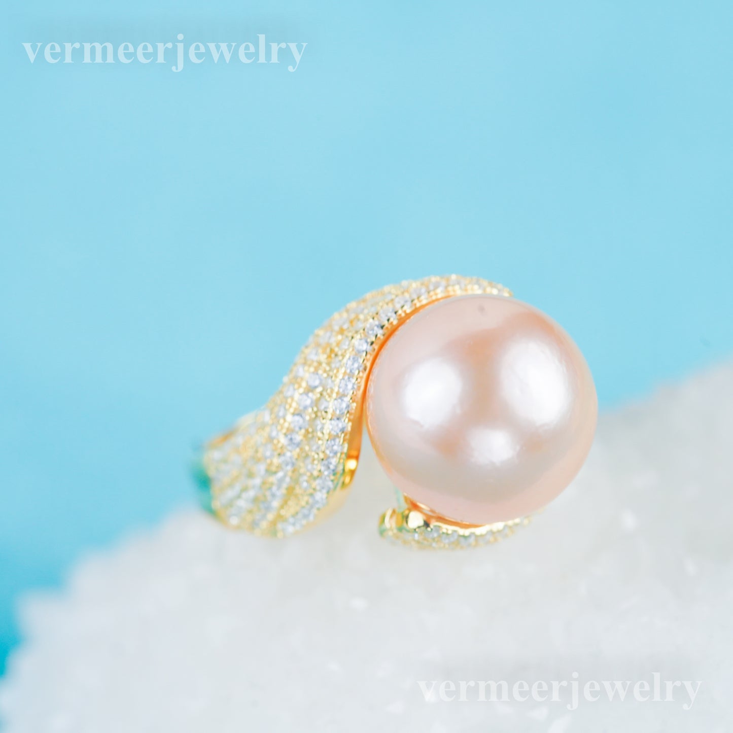 re030984 DIY 9-11mm Natural Freshwater pearl Ring accessory 925 sterling silver Adjustable size engagement ring for women