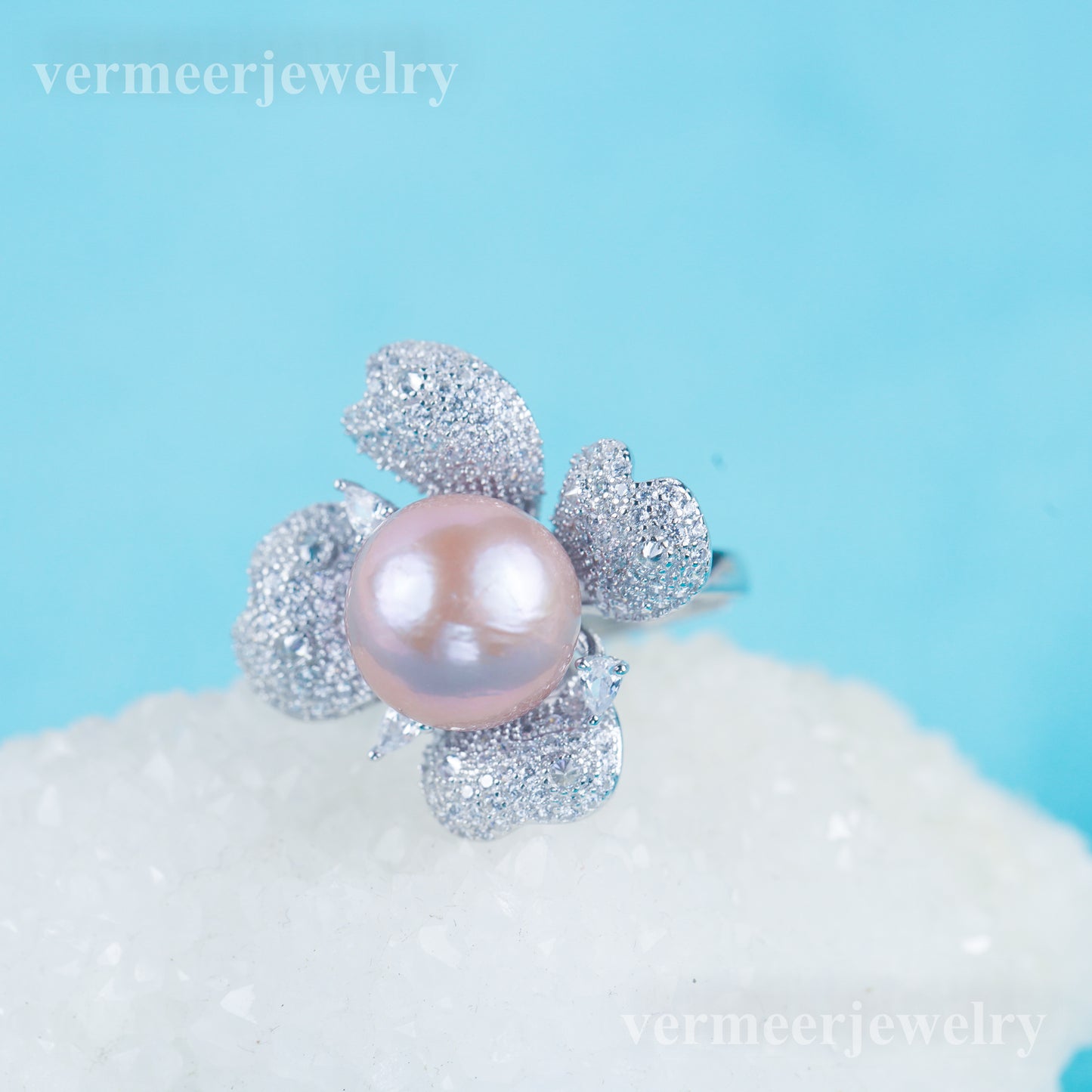 re030986 DIY 9-11mm Natural Freshwater pearl Ring accessory 925 sterling silver Adjustable size engagement ring for women