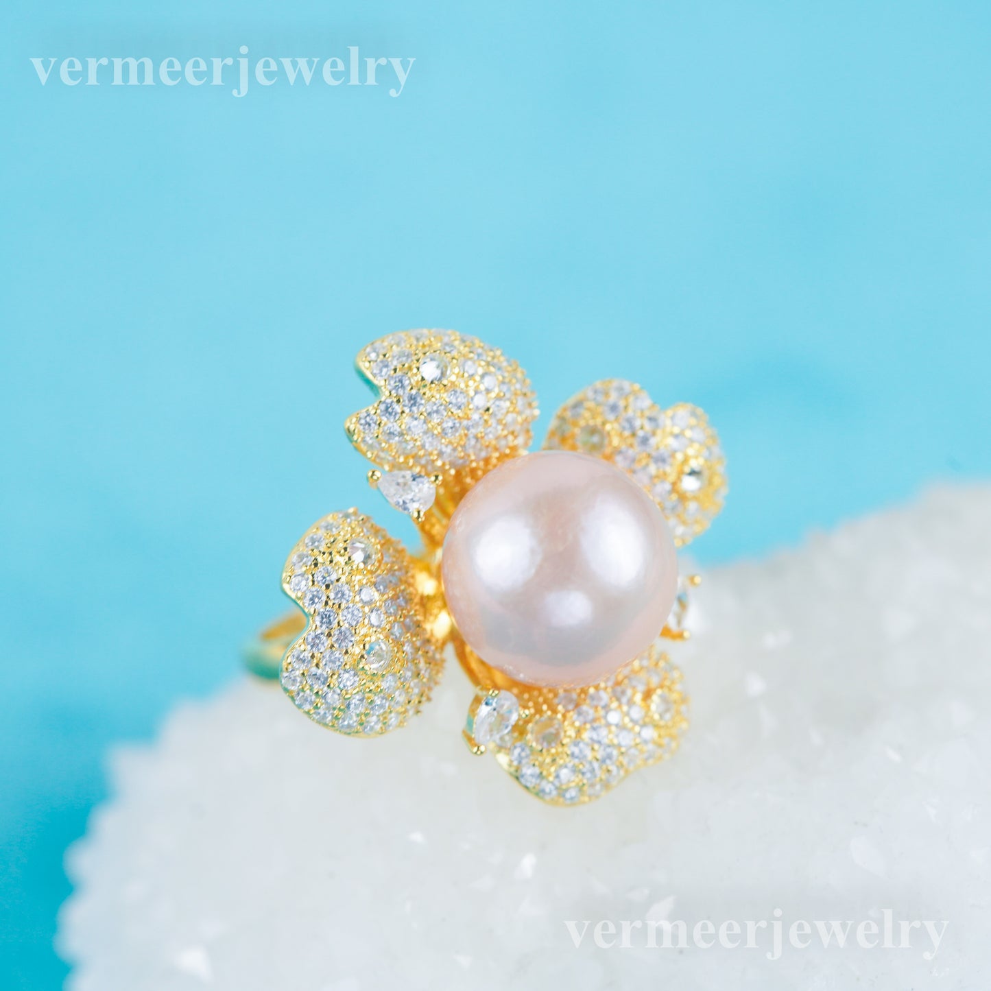 re030986 DIY 9-11mm Natural Freshwater pearl Ring accessory 925 sterling silver Adjustable size engagement ring for women