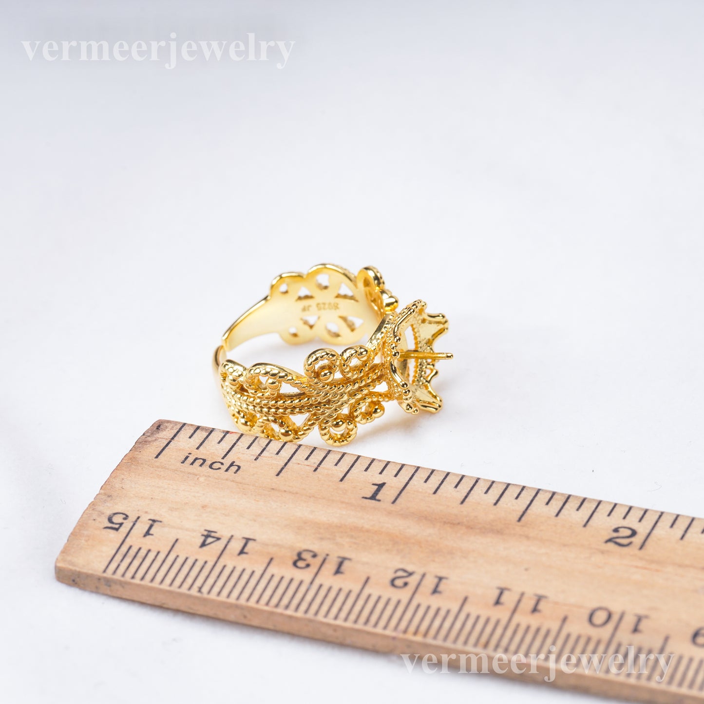 re031021DIY 6-8mm Natural Freshwater pearl Ring accessory 925 sterling silver Adjustable size engagement jewelry ring for women