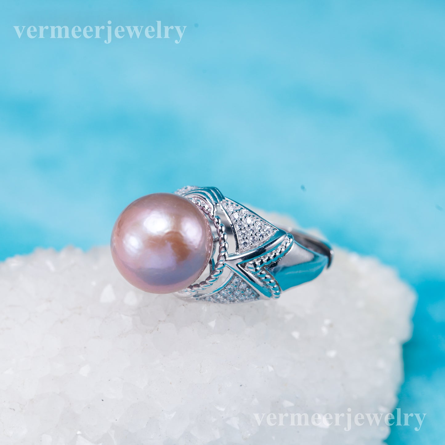 re041030 DIY 9-11mm Natural Freshwater pearl Ring accessory 925 sterling silver Adjustable size engagement ring for women