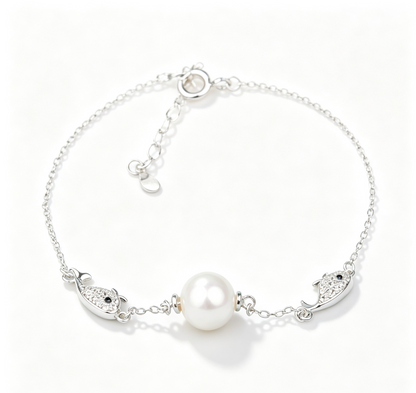 b020163 DIY 7-8mm Natural Freshwater pearl bracelet accessory 925 sterling silver adjustable chain bracelet for women