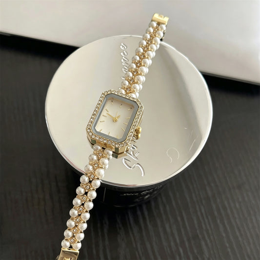 women's pearl jewelry watch luxury minimalist fashion quartz wristwatch