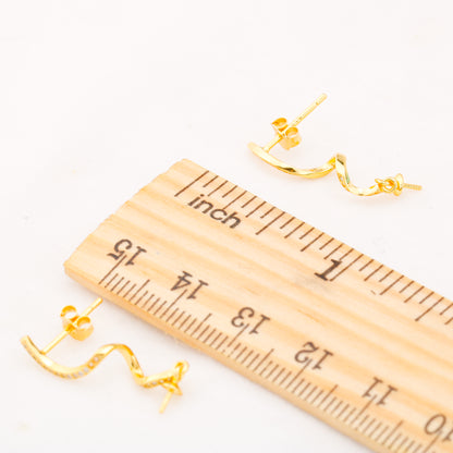 e010877 S925 pearl earring 925 sterling silver DIY 7-8mm Natural Freshwater pearl stud earring for women