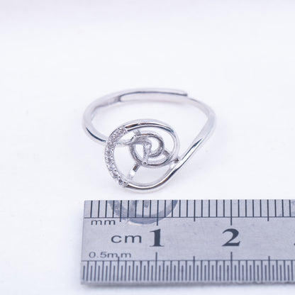 r010759 DIY 7-8mm Natural Freshwater pearl Ring accessory 925 sterling silver Adjustable size engagement jewelry ring for women