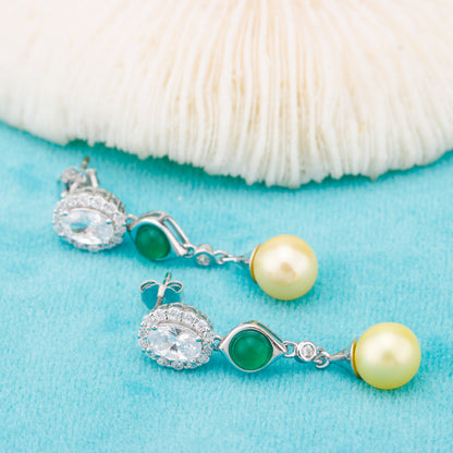 e010860 S925 pearl earring 925 sterling silver DIY 7-8mm Natural Freshwater pearl stud earring for women