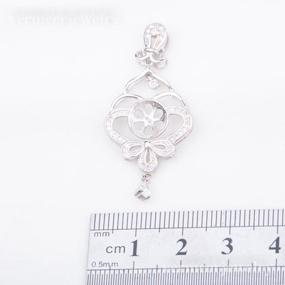 P010911  DIY 7-9mm Natural Freshwater pearl pendant accessory 925 sterling silver engagement jewelry necklace for women