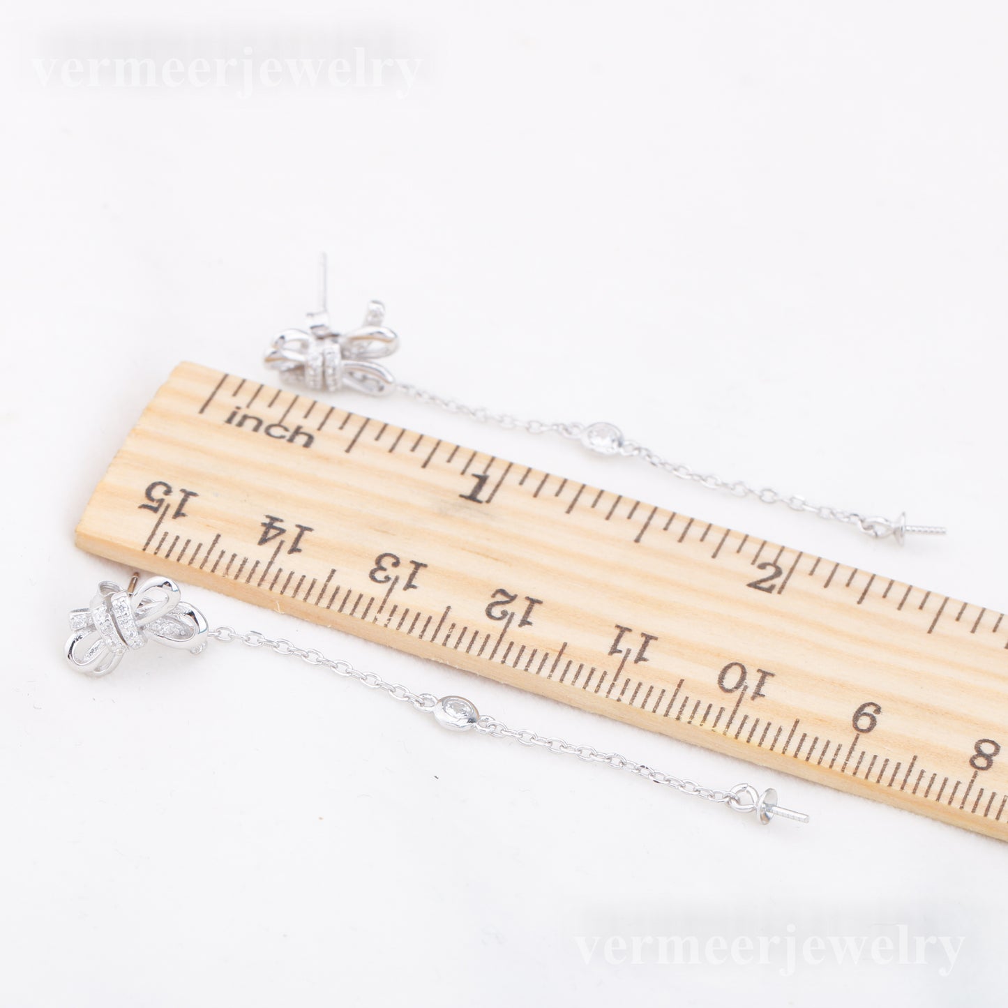 e010896 S925 pearl earring 925 sterling silver DIY 7-8mm Natural Freshwater pearl stud earring for women