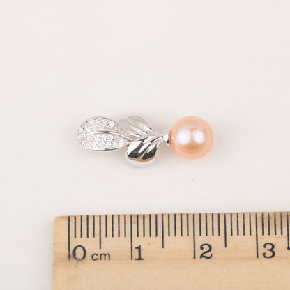 P060702 DIY 7-9mm Natural Freshwater pearl pendant accessory 925 sterling silver engagement jewelry necklace for women