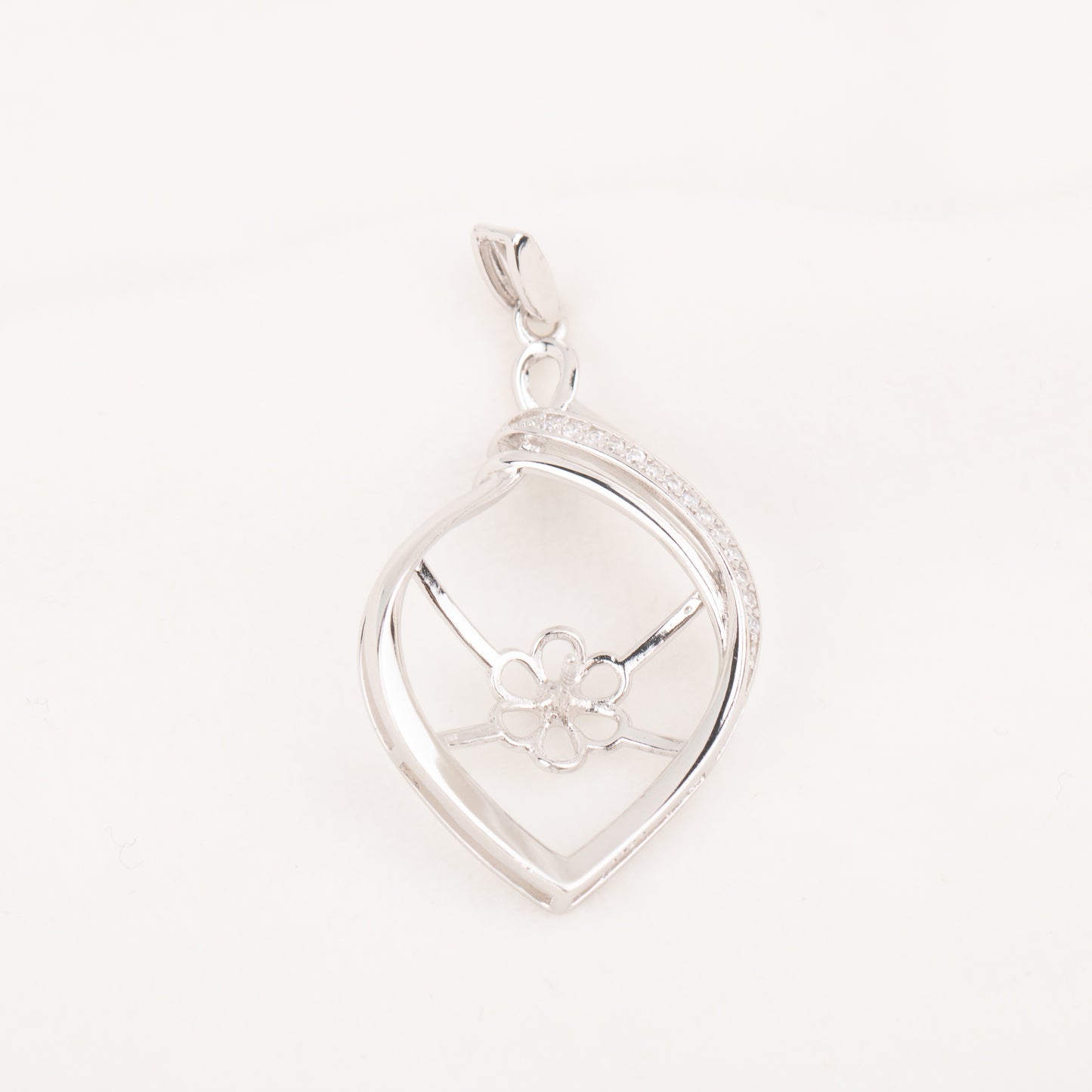 Pe010789 DIY 9-12mm Natural Freshwater pearl pendant accessory 925 sterling silver engagement jewelry necklace for women