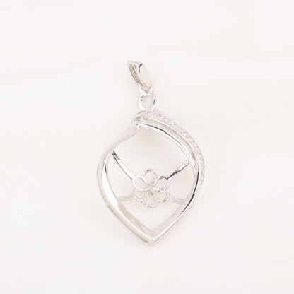 Pe010789 DIY 9-12mm Natural Freshwater pearl pendant accessory 925 sterling silver engagement jewelry necklace for women