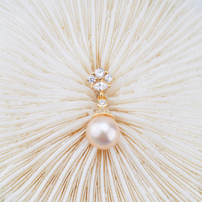 P011035 DIY 6-8mm Natural Freshwater pearl pendant accessory 925 sterling silver engagement jewelry necklace for women