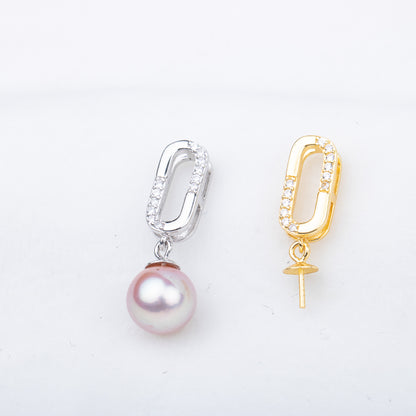 P010847 DIY 7-9mm Natural Freshwater pearl pendant accessory 925 sterling silver engagement jewelry necklace for women