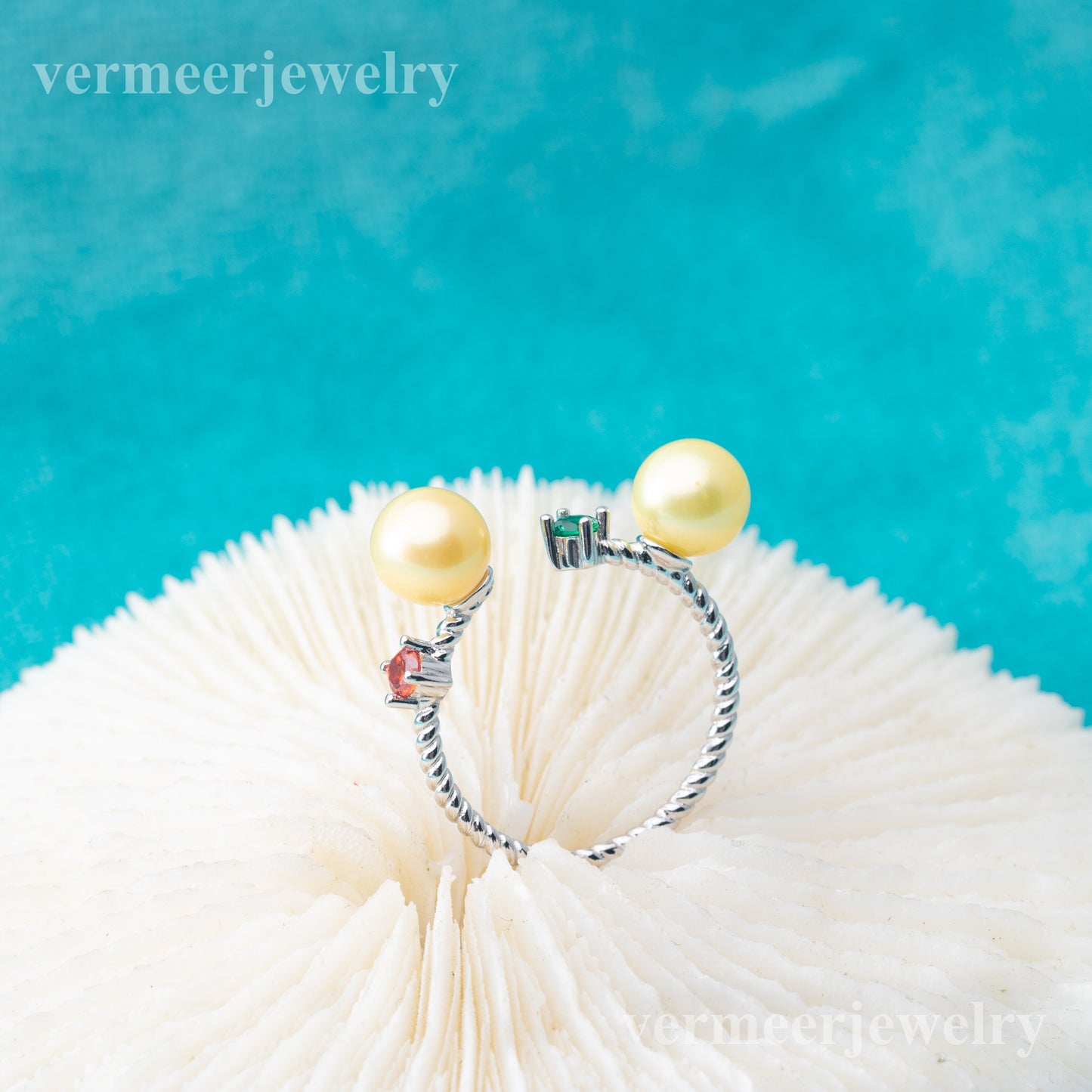 r010864 DIY 6-8mm Natural Freshwater pearl Ring accessory 925 sterling silver Adjustable size engagement jewelry ring for women