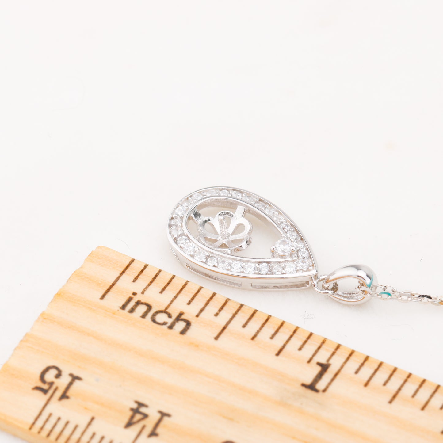 P01012 DIY 6-8mm Natural Freshwater pearl pendant accessory 925 sterling silver engagement jewelry necklace for women