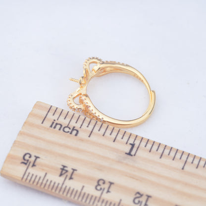 re010945 DIY 9-11mm Natural Freshwater pearl Ring accessory 925 sterling silver Adjustable size engagement ring for women