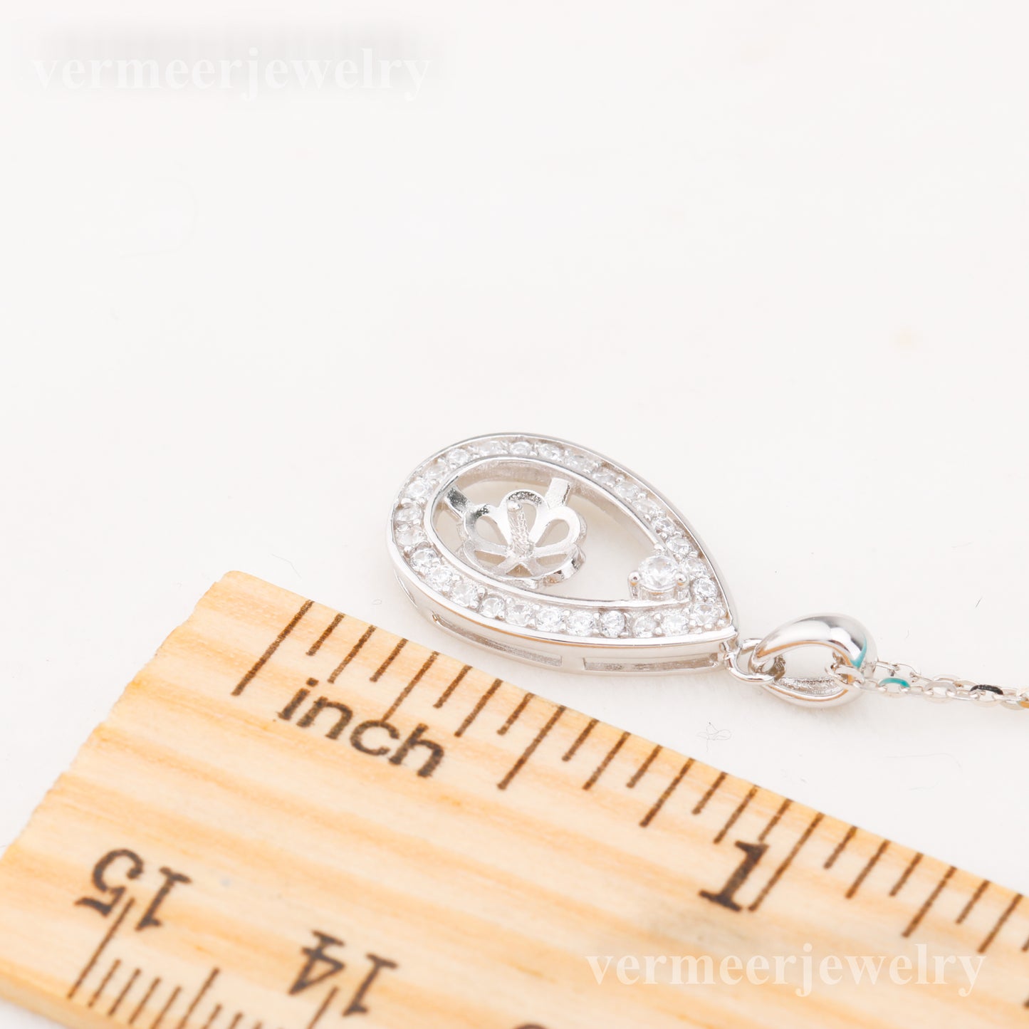 P01012 DIY 6-8mm Natural Freshwater pearl pendant accessory 925 sterling silver engagement jewelry necklace for women