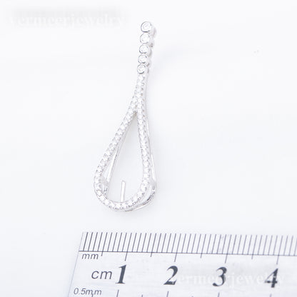 P010869 DIY 7-9mm Natural Freshwater pearl pendant accessory 925 sterling silver engagement jewelry necklace for women