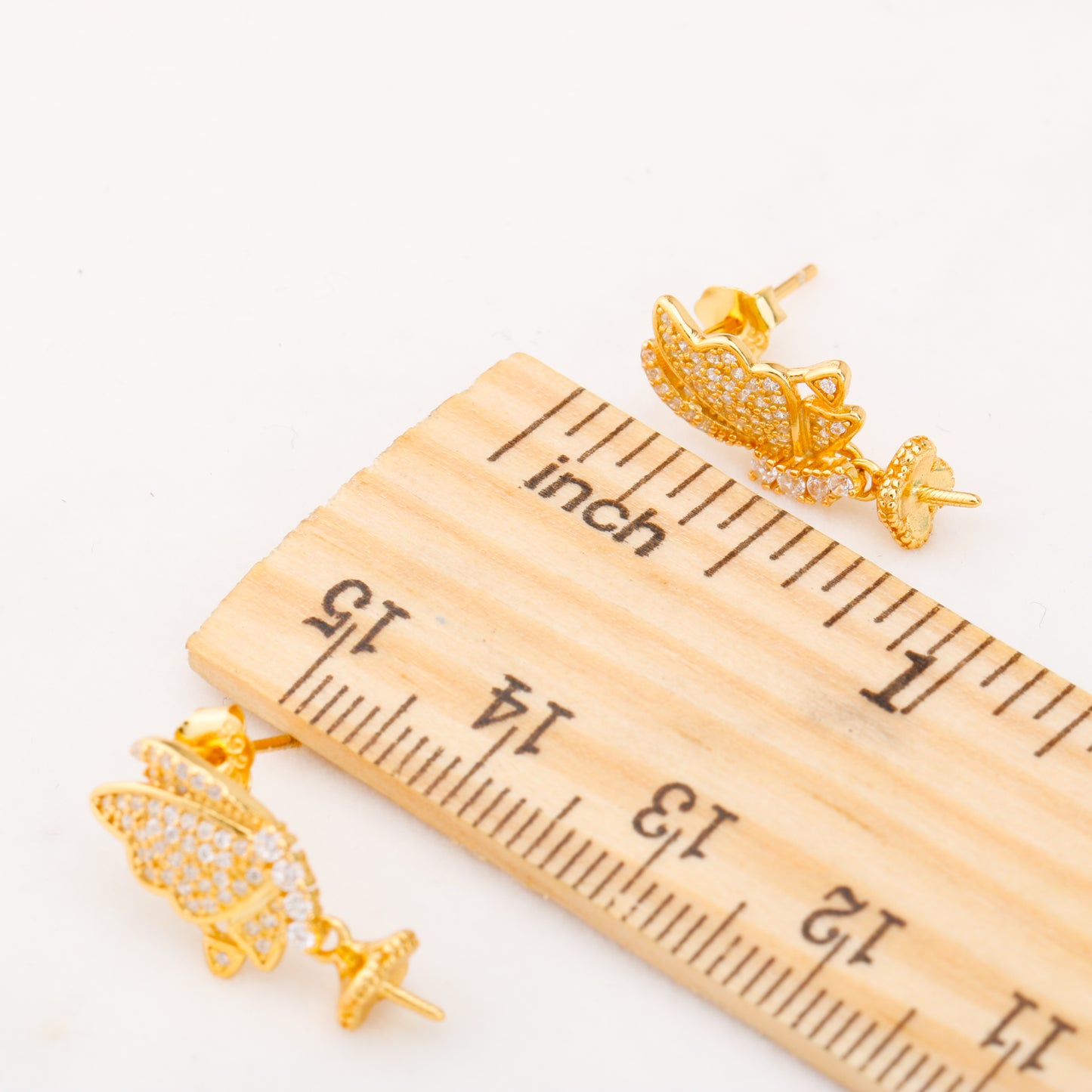 e010861 S925 pearl earring 925 sterling silver DIY 7-8mm Natural Freshwater pearl stud earring for women