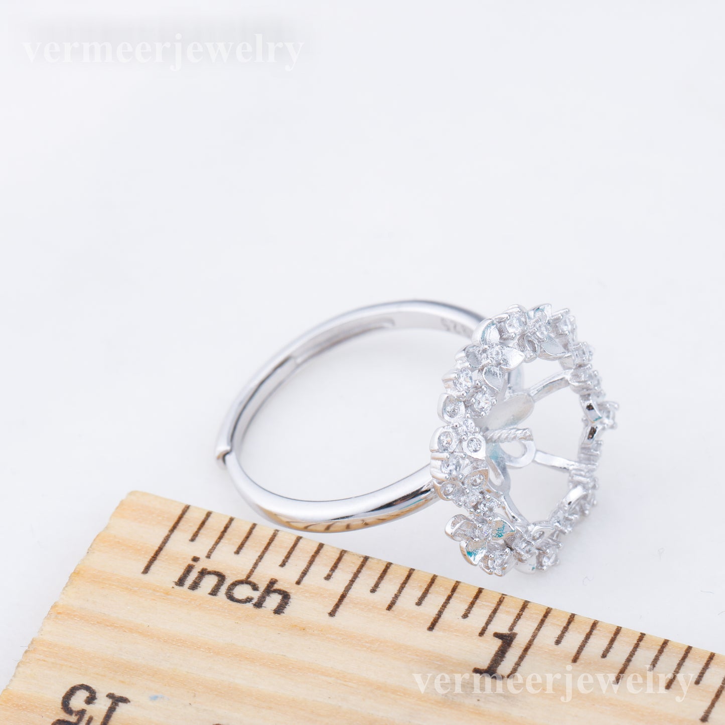 re010912 DIY 9-11mm Natural Freshwater pearl Ring accessory 925 sterling silver Adjustable size engagement ring for women