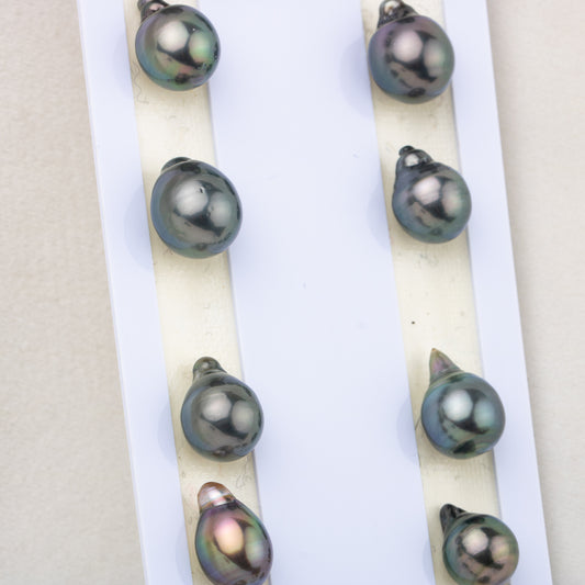 9-13mm baroque drop shape  black Tahitian seawater Pearl matched for earring  High quality  loose seawater pearl drop shape