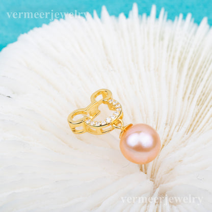 P010850 DIY 7-9mm Natural Freshwater pearl pendant accessory 925 sterling silver engagement jewelry necklace for women