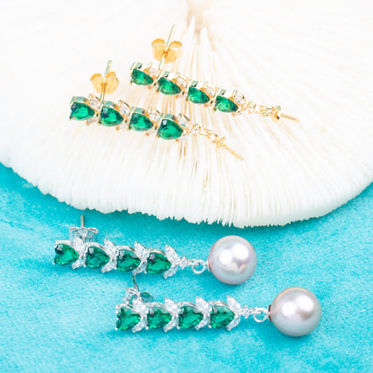 e010819 S925 pearl earring 925 sterling silver DIY 7-8mm Natural Freshwater pearl stud earring for women