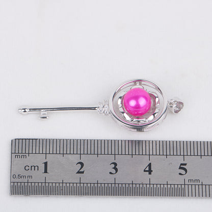 P030546 DIY 7-8mm Natural Freshwater pearl pendant accessory 925 sterling silver engagement jewelry necklace for women