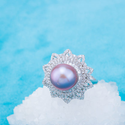 re010916 DIY 9-11mm Natural Freshwater pearl Ring accessory 925 sterling silver Adjustable size engagement ring for women
