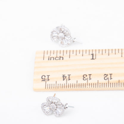 e010821 S925 pearl earring 925 sterling silver DIY 7-8mm Natural Freshwater pearl stud earring for women