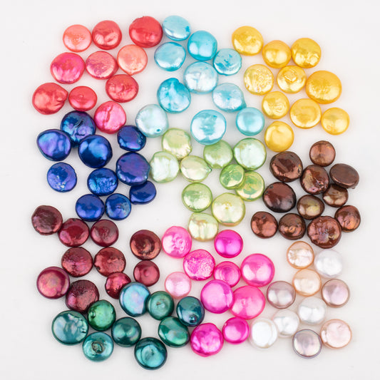 Wholesale 10colors 8-11mm loose freshwater coin shape baroque pearl no hole for pearl party