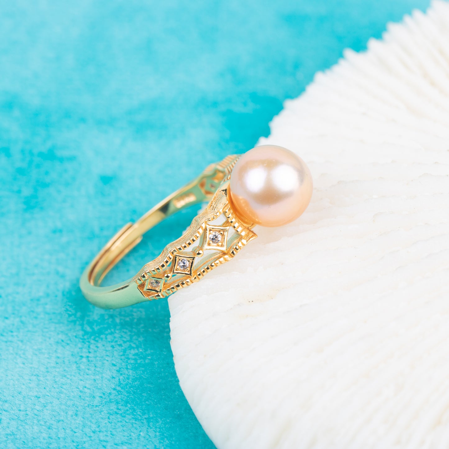 r040825 DIY 7-8mm Natural Freshwater pearl Ring accessory 925 sterling silver Adjustable size engagement jewelry ring for women